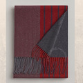 日本製 羊毛圍巾_（波爾多平衡）-酒紅灰(32x156cm)_3