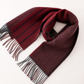 日本製 羊毛圍巾_（波爾多平衡）-酒紅灰(32x156cm)_4
