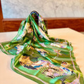 日本製 絲巾_花扇翠影-翠綠色(88 &times; 88cm)_11