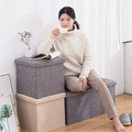 可摺疊棉麻收納凳_2