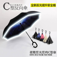 升級夜間反光反向C型傘