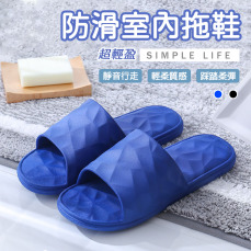 居家防滑室內拖鞋(男款 藍色 黑色)