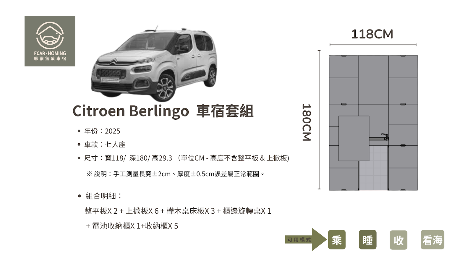 BERLINGO車宿改裝,露營車,車床生活,躲貓無痕車宿,車宿模組