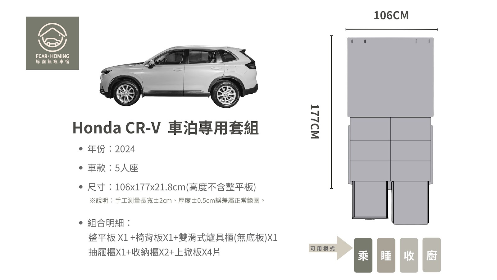 CR-V車宿改裝,露營車,車床生活,躲貓無痕車宿,車宿模組