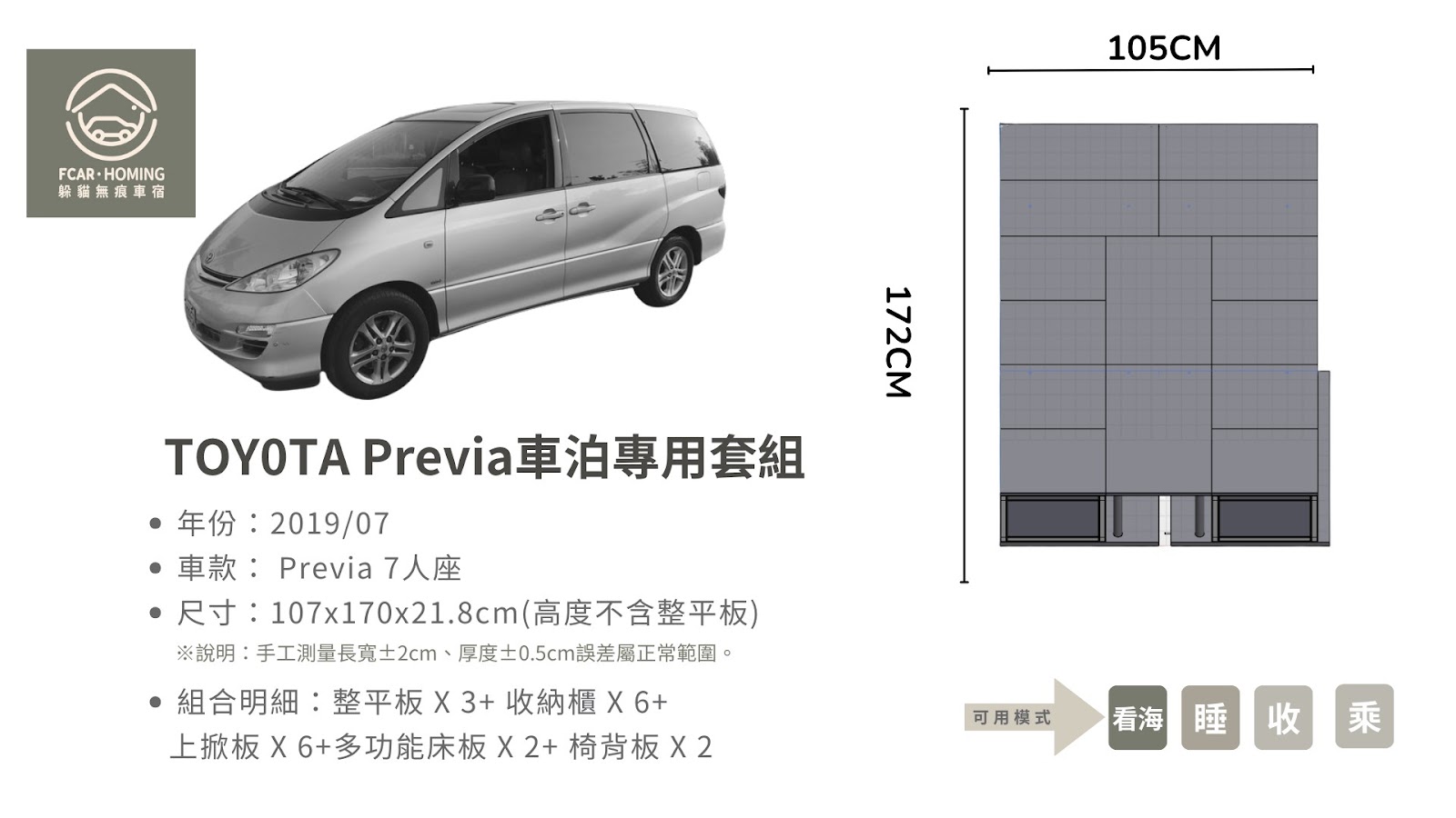 Previa,車宿改裝,露營車,車床生活,躲貓無痕車宿,車宿模組