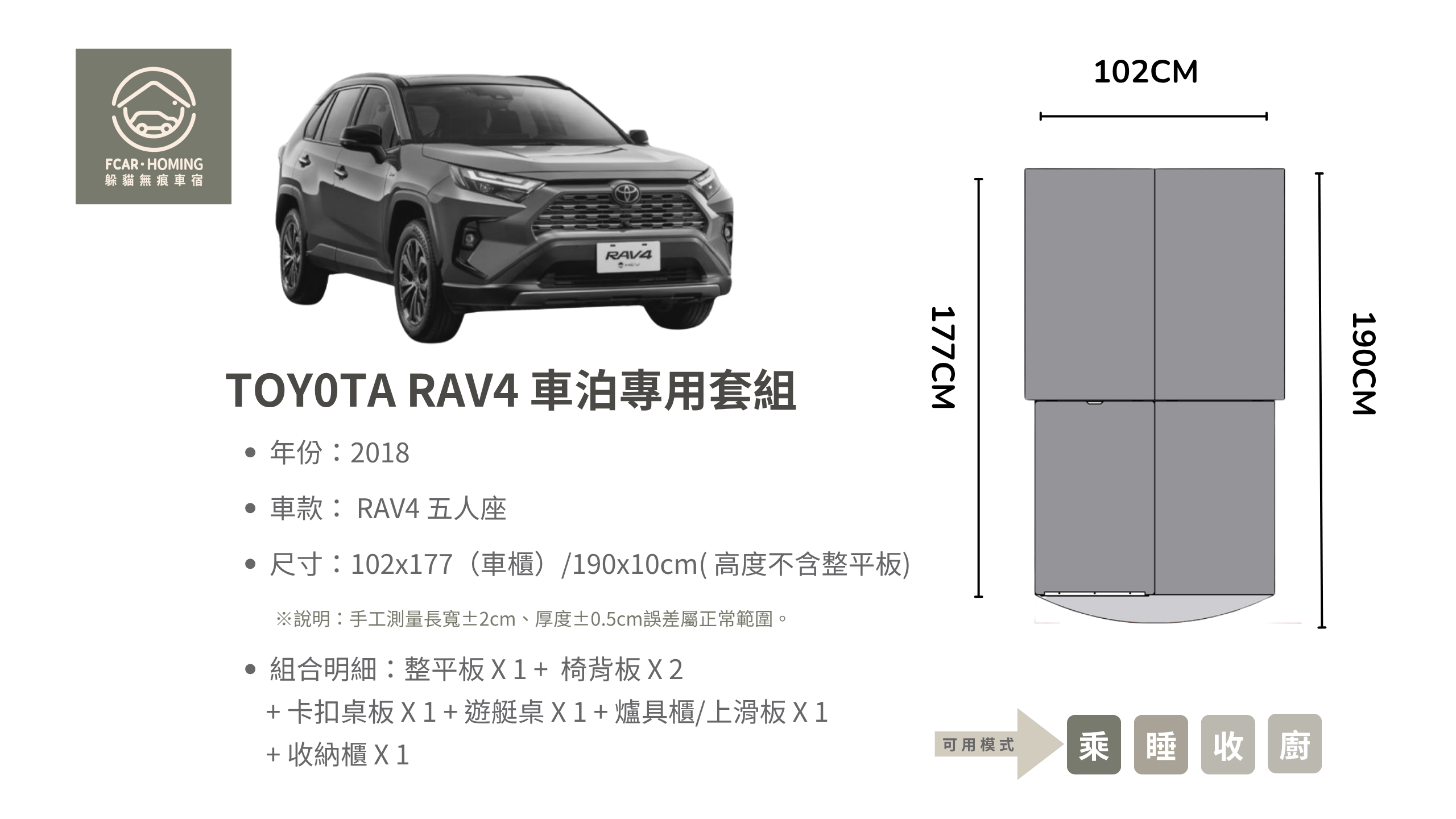 Toyota RAV4車宿改裝,露營車,車床生活,躲貓無痕車宿,車宿模組