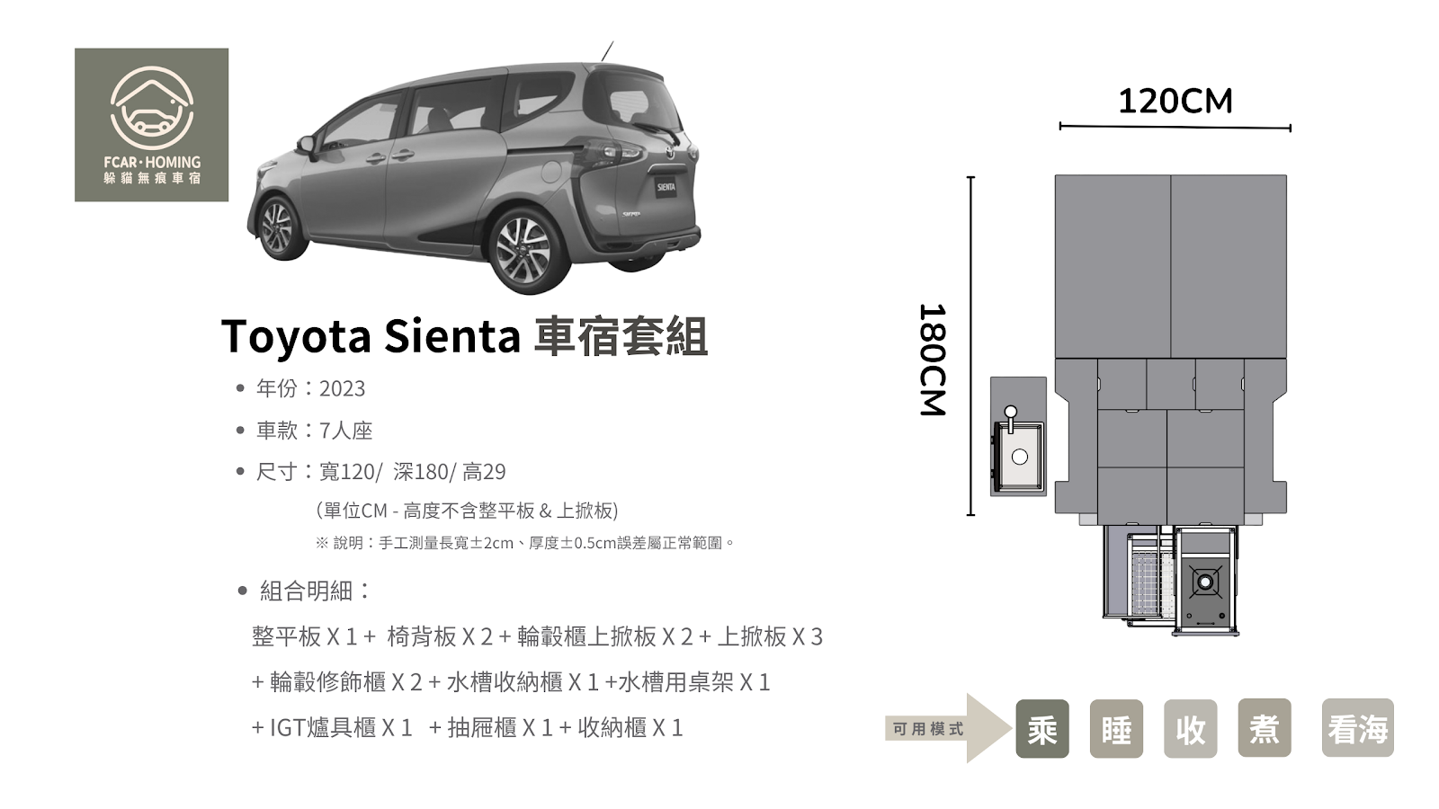 Sienta,車宿改裝,露營車,車床生活,躲貓無痕車宿,車宿模組