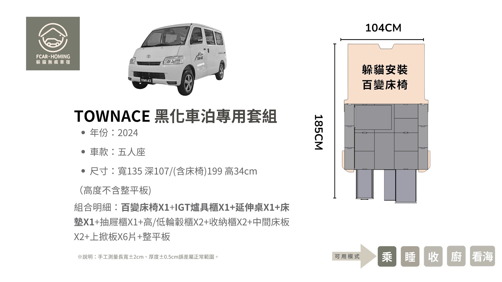 TOWNACE,車宿改裝,露營車,車床生活,躲貓無痕車宿,車宿模組