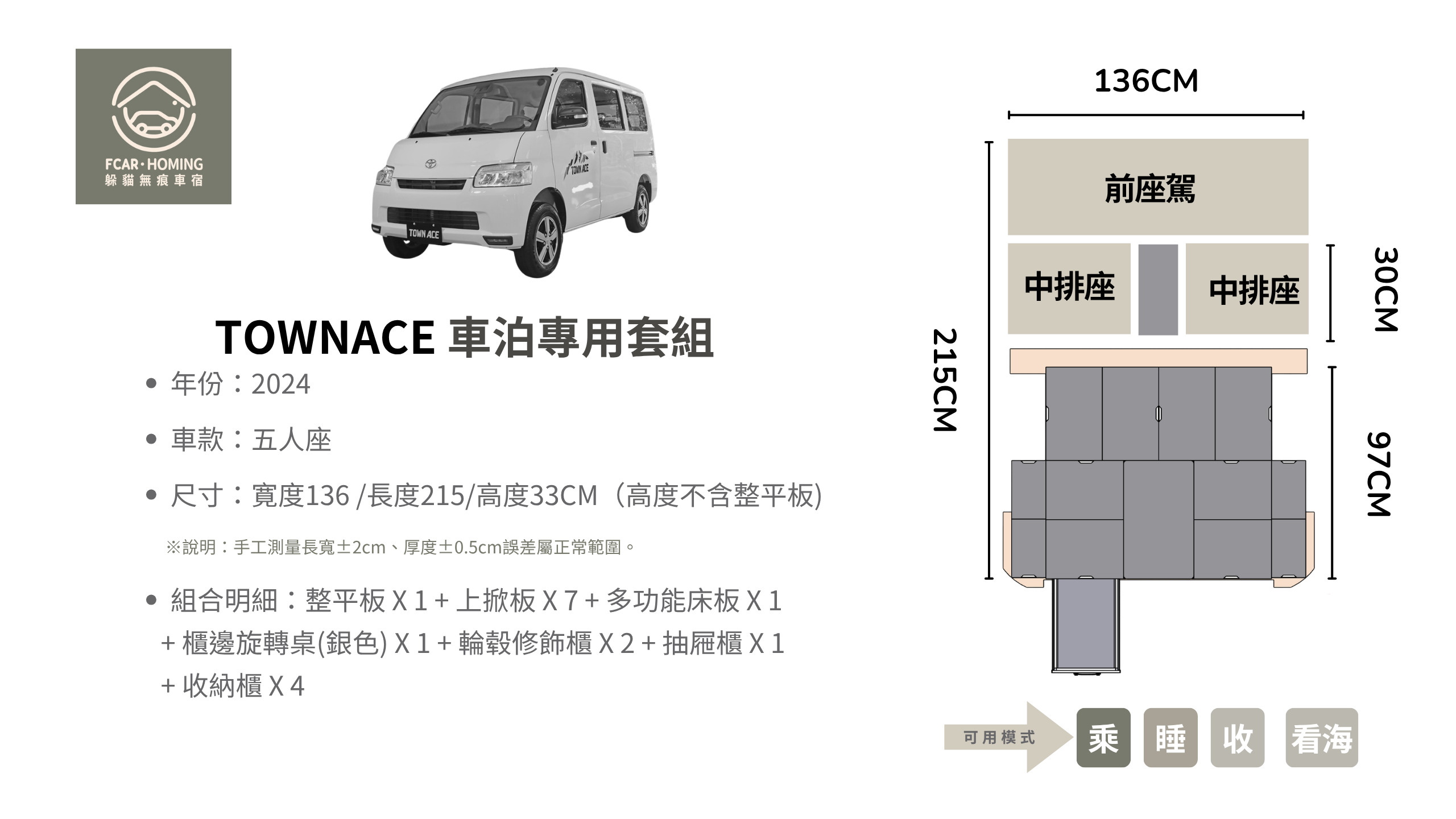 Town Ace車宿改裝,露營車,車床生活,躲貓無痕車宿,車宿模組