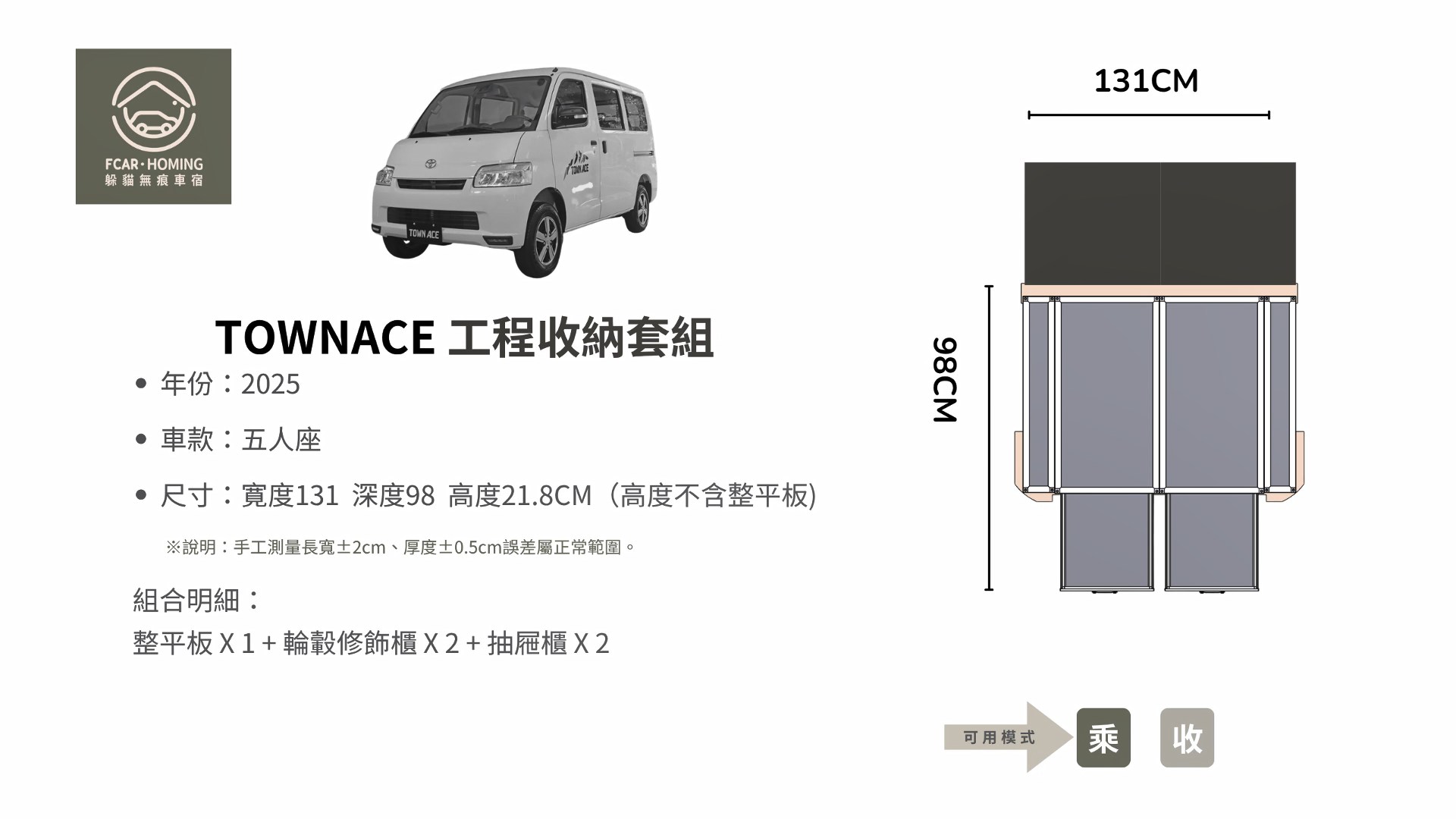 Town Ace車宿改裝,工程車,車床生活,躲貓無痕車宿,車宿模組