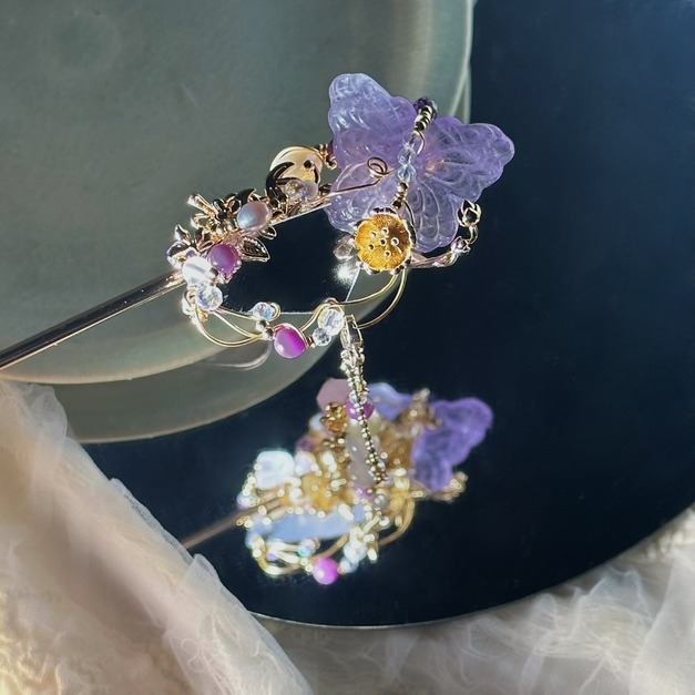 【鏡花水月-莊周夢蝶】髮簪 髮飾