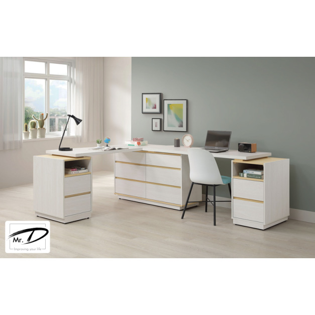 B4045 557-01 泰勒7×5尺L型功能桌組 (可反向擺放)