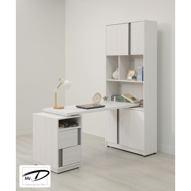 B4057 560-01 凱倫5尺桌面書櫃組 (可反向擺放)