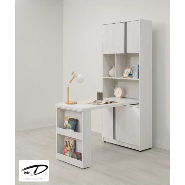 B4058 560-02 凱倫4尺桌面書櫃組(可反向擺放)