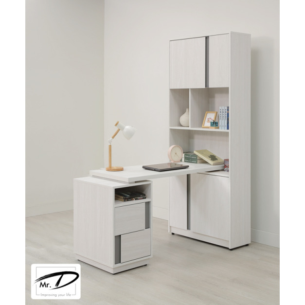 B4059 560-03 凱倫4尺桌面書櫃組(可反向擺放)