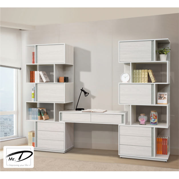 B4077 564-01 沃克8尺伸縮書桌櫃組 (伸縮：240~260cm)