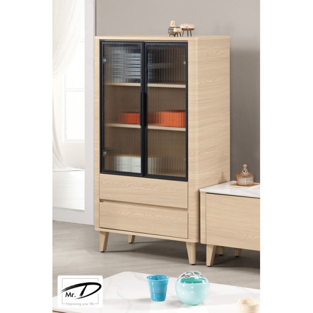 C1328 1480-5 艾維斯2.5尺鋁門展示櫃(木腳)