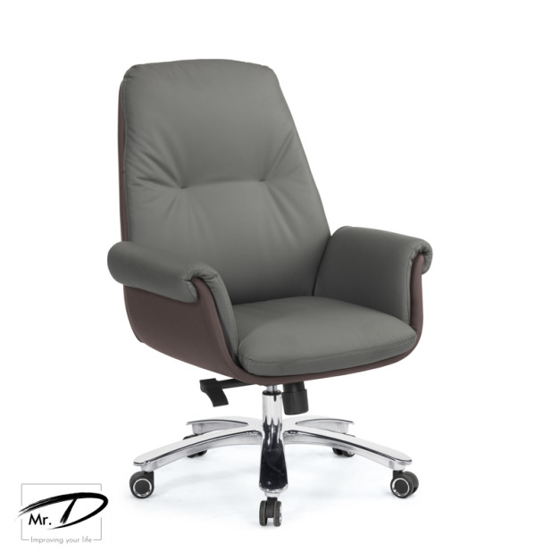 C4218 1653-2 艾達辦公椅(低背)(灰色)(皮)