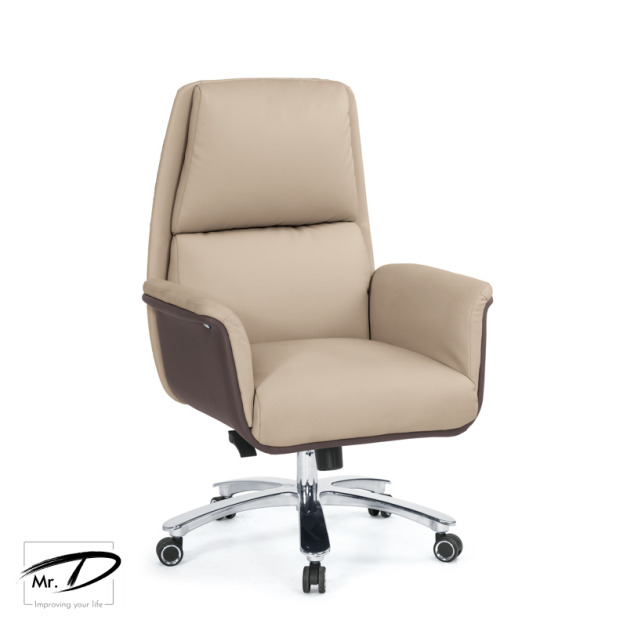 C4215 1652-2 珍妮辦公椅(低背)(米白色)(皮)