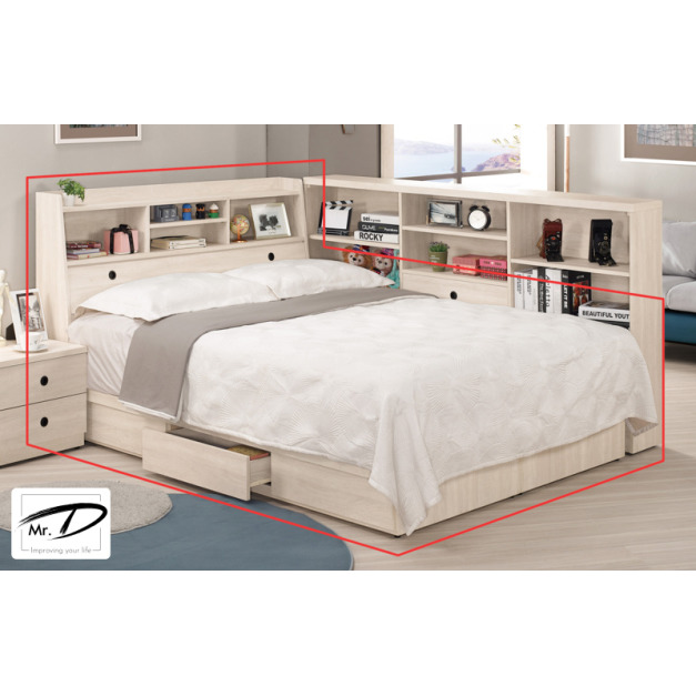 C3532 1283-1 羅傑5尺書架型雙人床