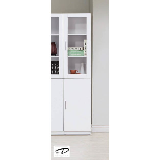 B4092 570-02 艾美白色1.3尺二門書櫃(右開)