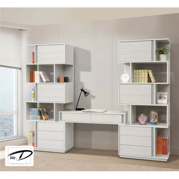 B4072 566-01 沃克8尺伸縮書桌櫃組(伸縮：240~260cm)