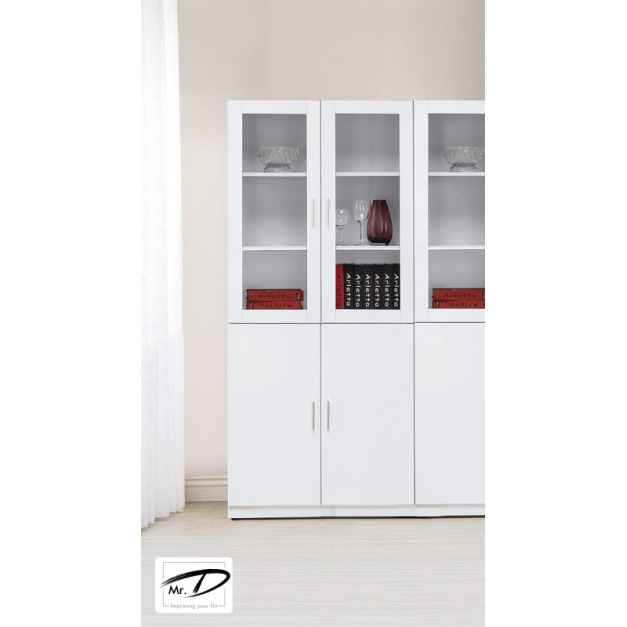 B4091 570-01  艾美白色2.7尺四門書櫃