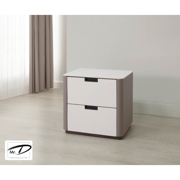 B3087 26-03 洛麗雅馬鞍皮岩板床頭櫃