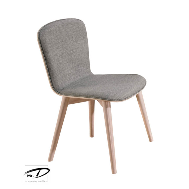 B2235 513-05 喬克洗白灰色布餐椅