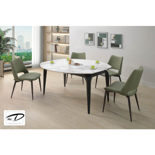 B2180 492-01 克拉克4.7尺岩板伸縮圓餐桌