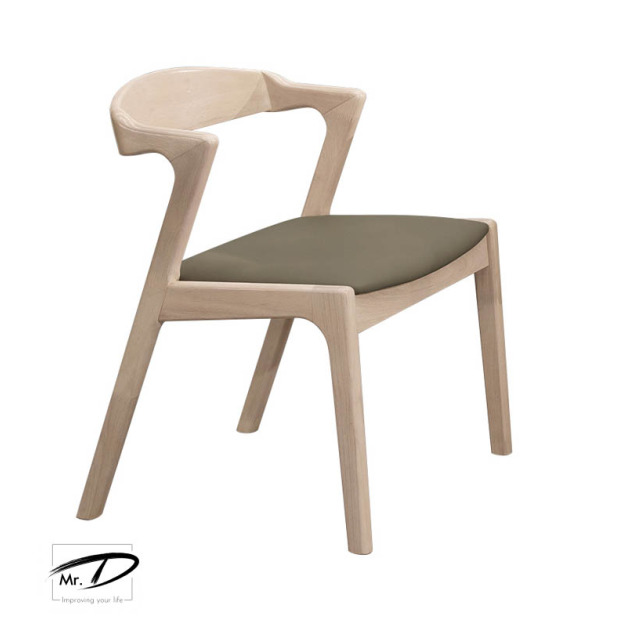 B2218 510-02 萊德洗白淺咖啡皮餐椅