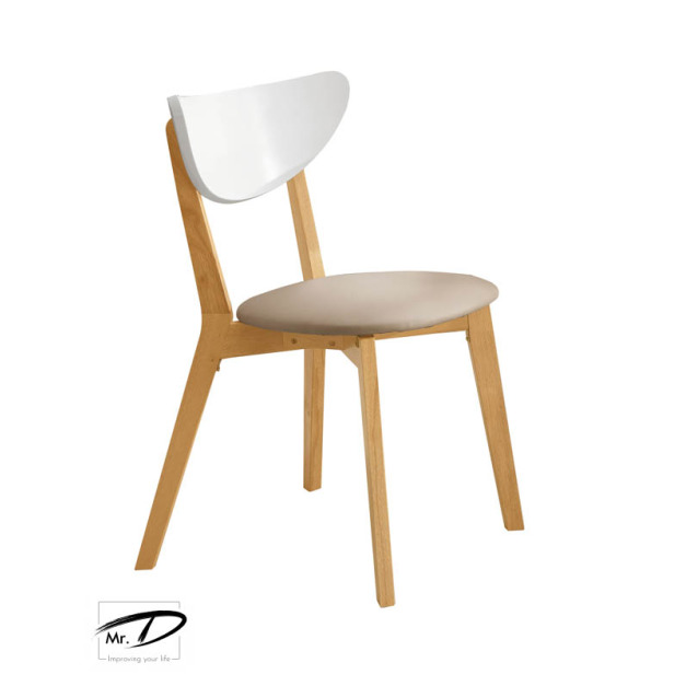 B2260 520-03 亨利原木雙色淺咖啡皮餐椅