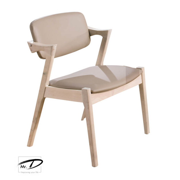 B2223 511-02 伯尼洗白淺咖啡皮餐椅