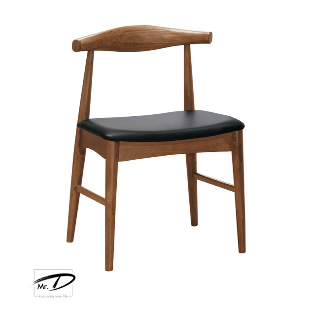 B2278 526-02 溫斯頓淺胡桃餐椅 (黑皮)