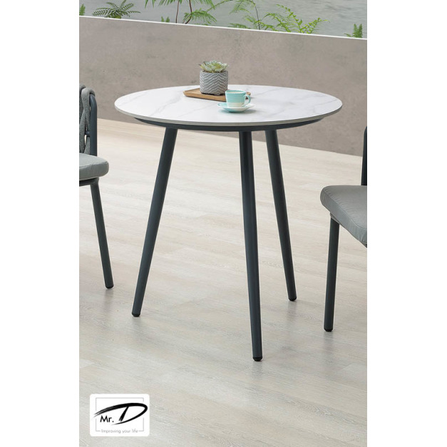 B1091 236-04 瑞絲戶外岩板圓桌 (深灰)