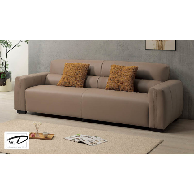 B1024 205-02 雅各三人貓抓皮沙發(淺色)