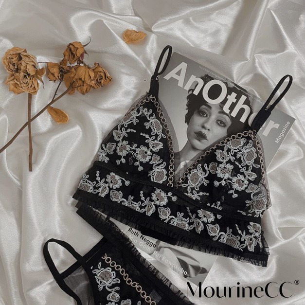 巴黎清晨 French Morning- 法式刺繡花邊蕾絲內衣組 S/M/L