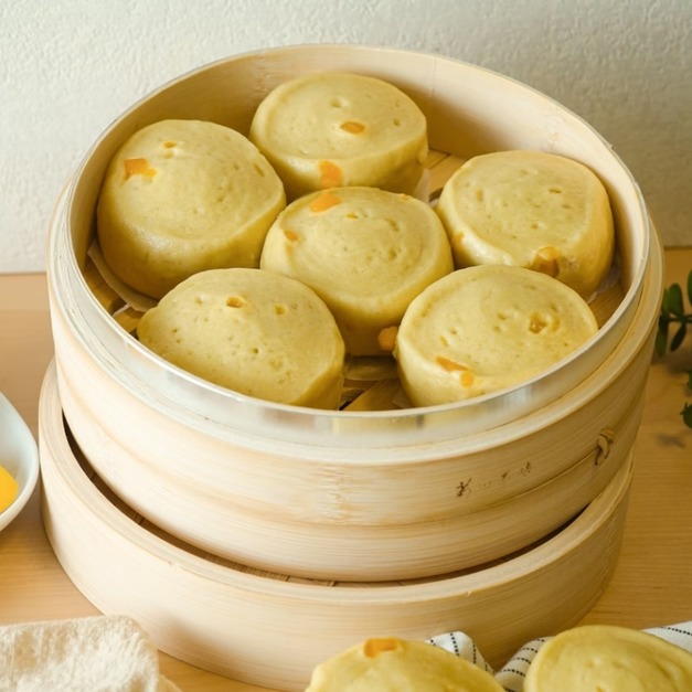【全素】盛夏芒果豆漿饅頭 300g/包 (6入)｜100% 非基因改造大豆、老麵發酵、手工揉製、早餐點心適用