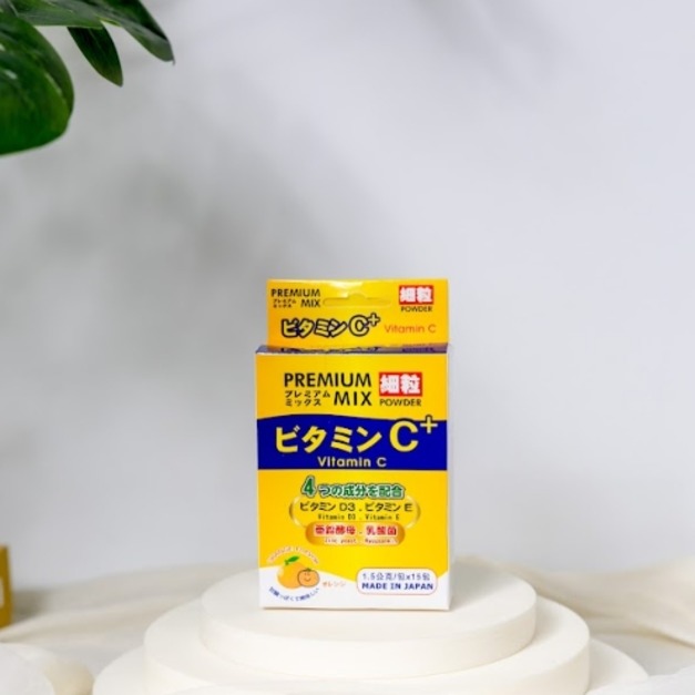 【卓越維他特級 C 粉 1.5g/包 15包入/盒】日本製、橘子口味、易撕型鋁箔條包、隨身攜帶即食速溶