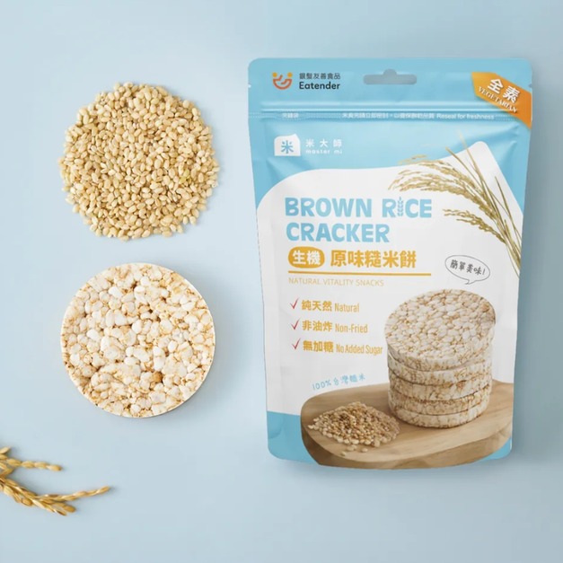 全素。米大師生機糙米餅 60g/包，100%純糙米，非油炸，輕食低鈉，全齡健康零食