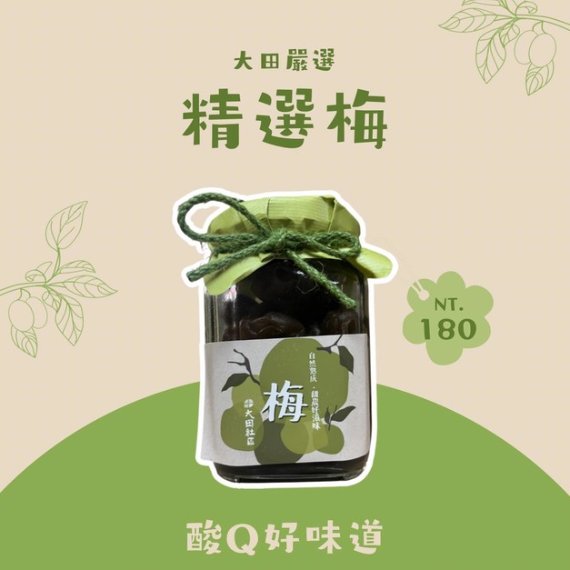 大田社區．自然熟成手作梅 250g/瓶｜酸甜回甘，吃得到梅子果香與大田社區的用心