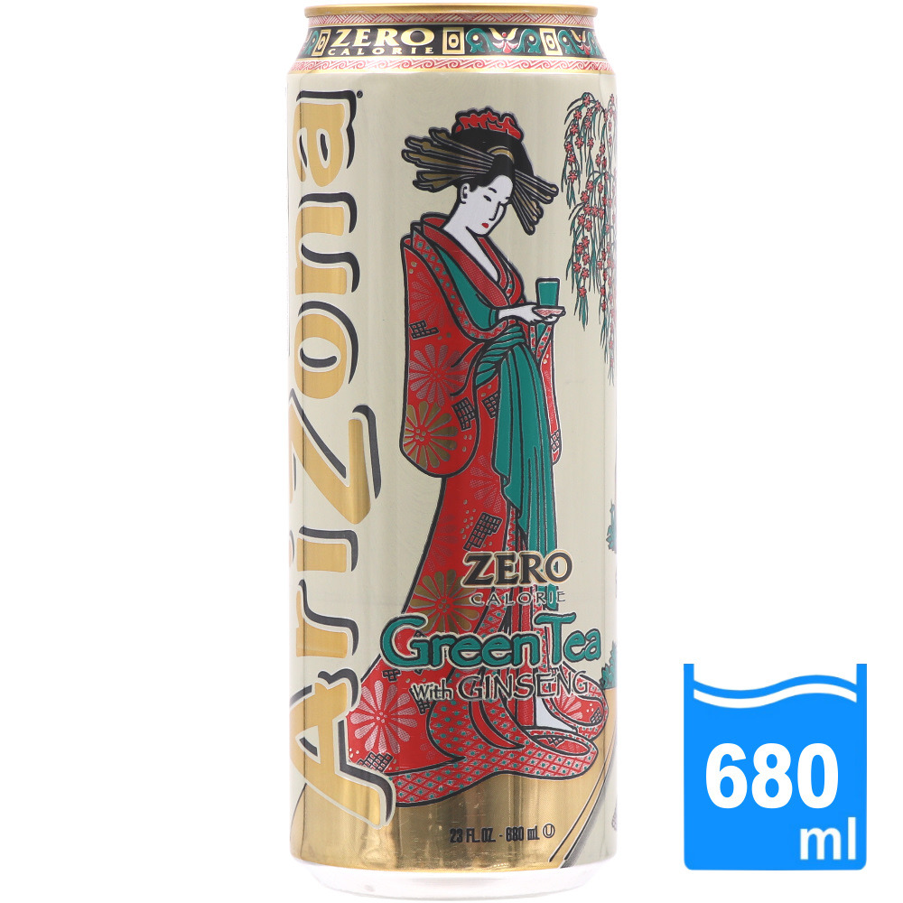 美國進口 AriZona ZERO CALORIE Green Tea with GINSENG 低糖綠茶(680ml/罐) 環球好物