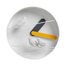 麻雀圓鐘 - 黃色版