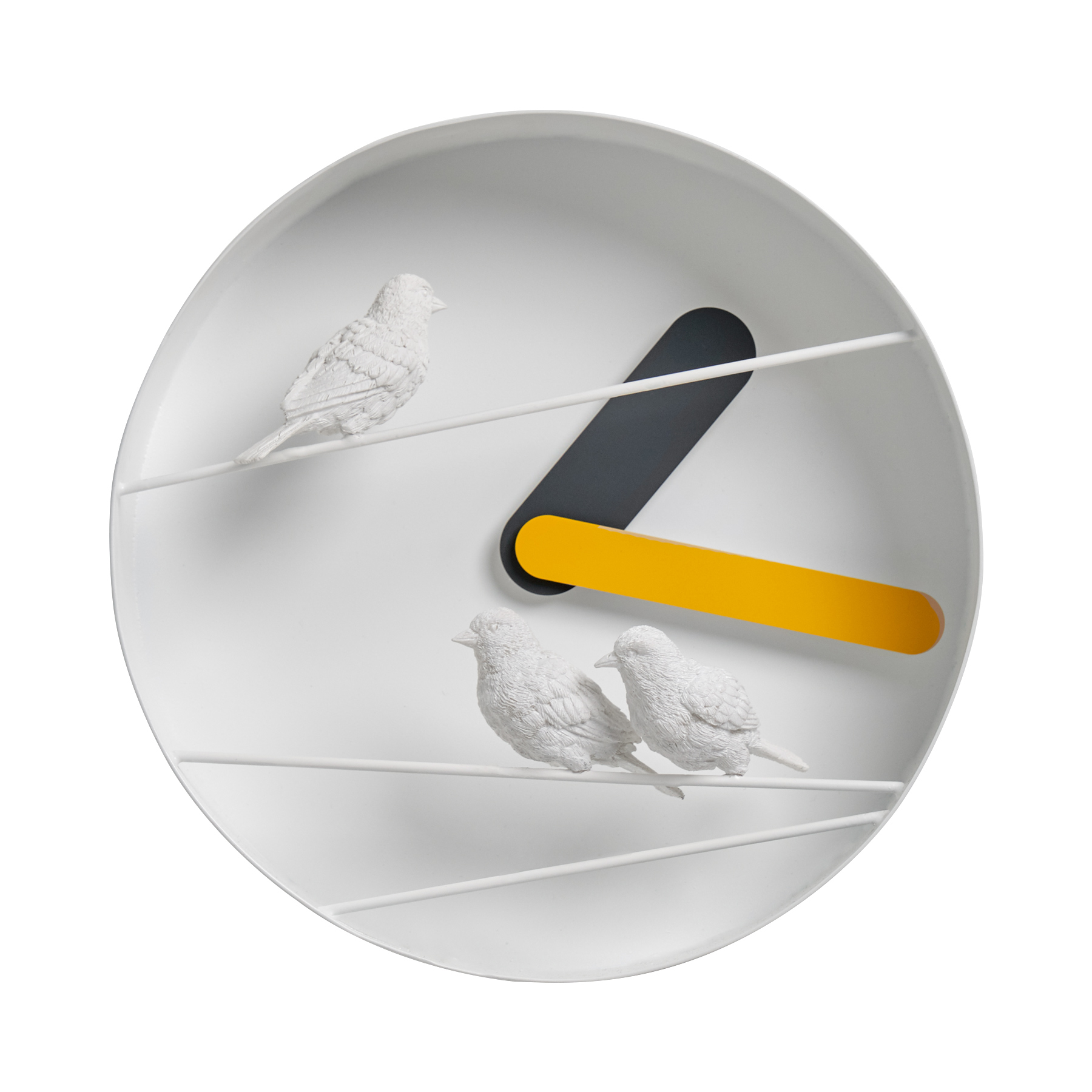 麻雀圓鐘 - 黃色版