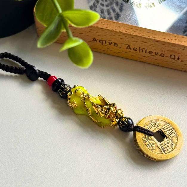 貔貅五帝錢掛飾（黃）︱招財化煞