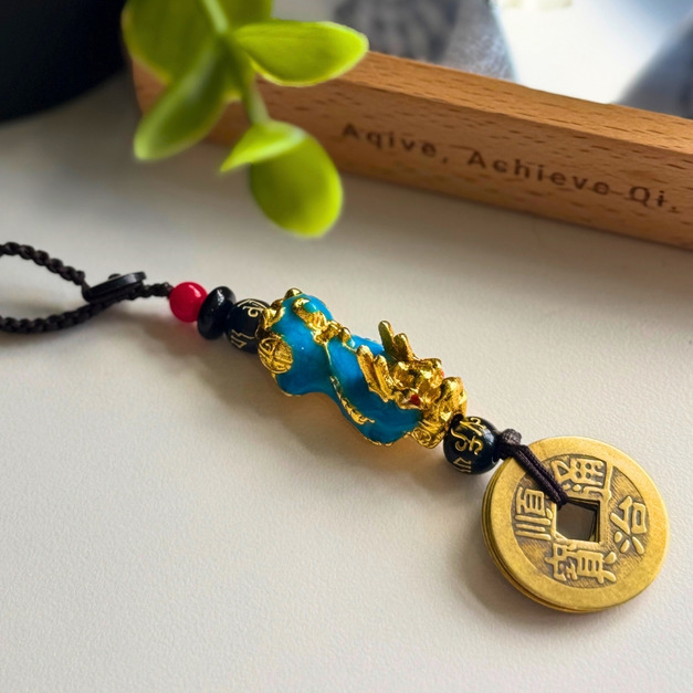 貔貅五帝錢掛飾（藍）︱招財化煞