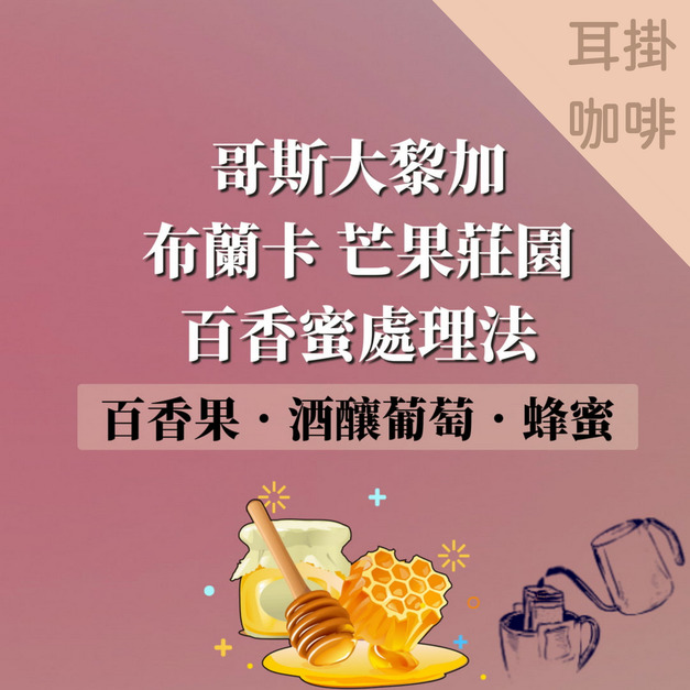 【哥斯大黎加】 布蘭卡 芒果莊園 百香蜜處理法 耳掛|濾掛咖啡