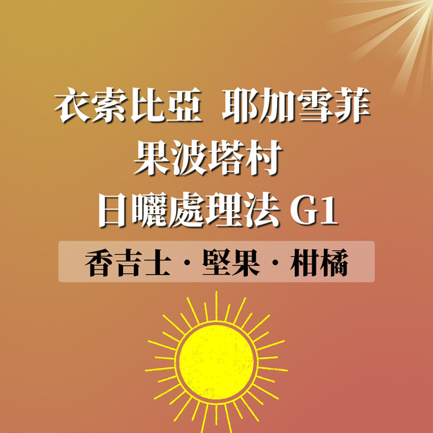 【衣索比亞 耶加雪菲】 果波塔村 G1 日曬處理法 -咖啡豆(半磅)