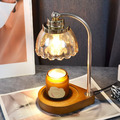 【暴躁貓】可調光可定時可升降 送兩個燈泡 玻璃花燈罩木質融蠟燈 蠟燭燈 融燭燈 蠟燭暖燈 香氛蠟燭燈 蠟燭燈 融燭燈_1