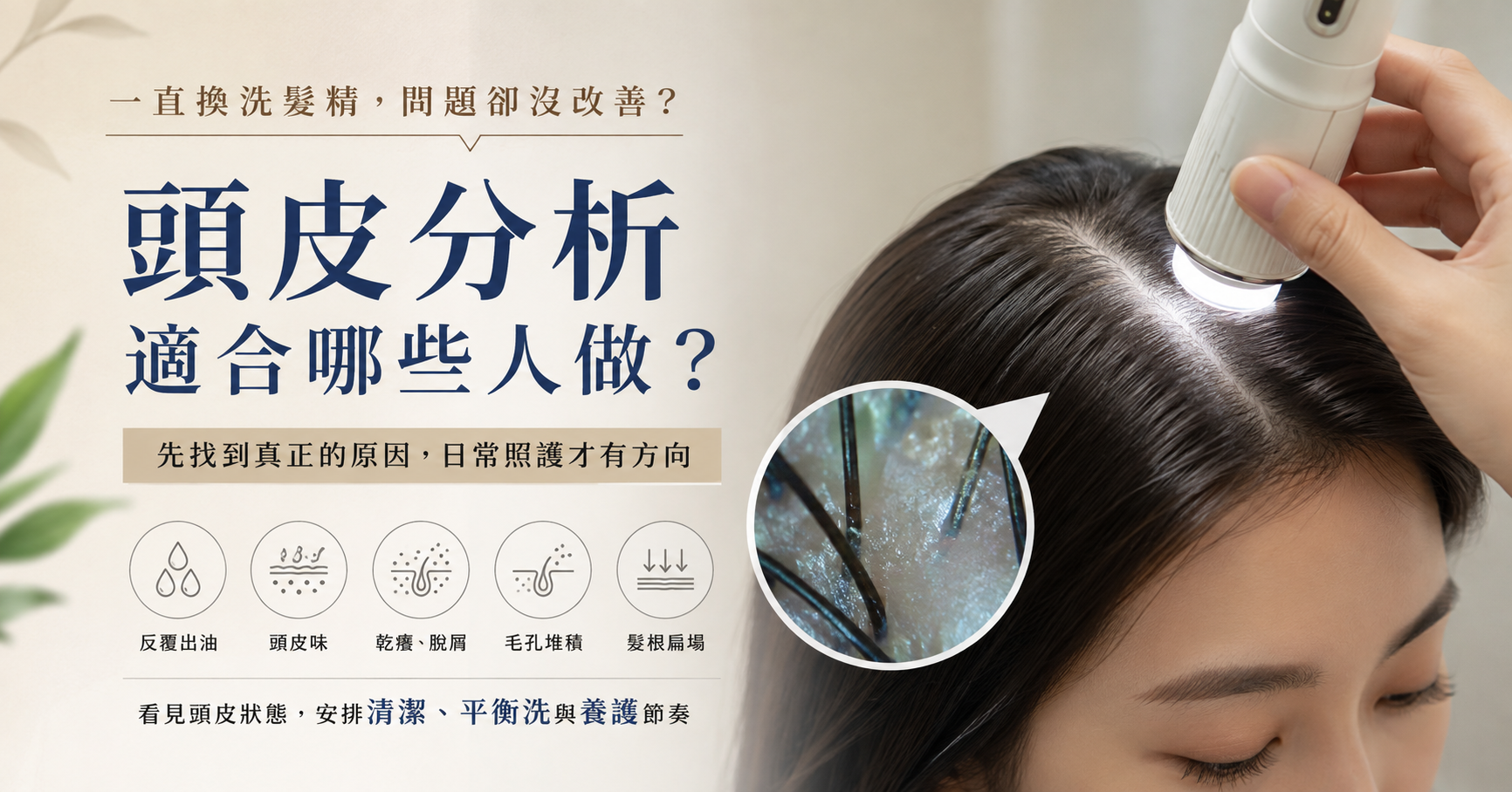 頭皮分析適合哪些人做？出油、乾緊、扁塌反覆出現，先找出問題再換洗髮精